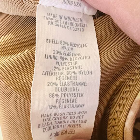 Aerie Tan White Floral Scoop Bralette Bikini Top Coastal Swim XL - Picture 6 of 8